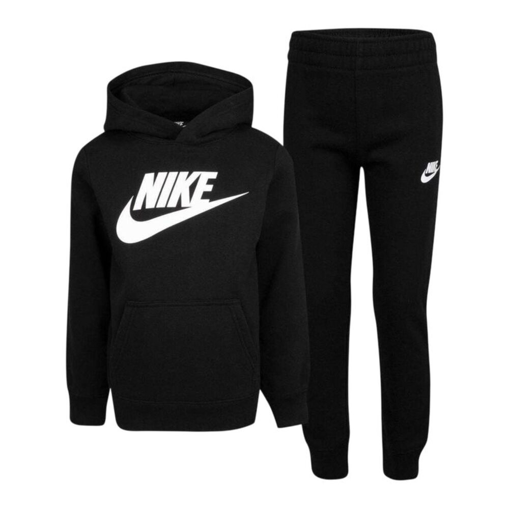 Nike Boys Logo Fleece Long-Sleeved Tracksuit Set / Black